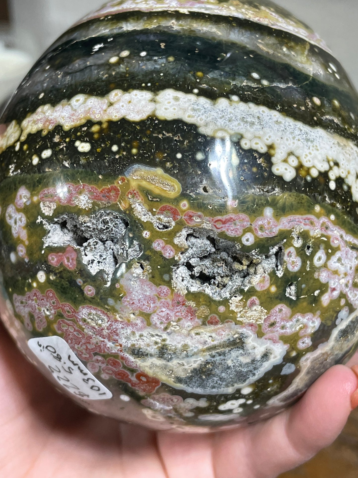 Orbicular Ocean Jasper Egg