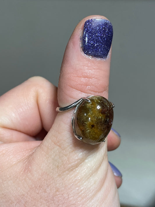 Golden Rutilated Quartz Ring