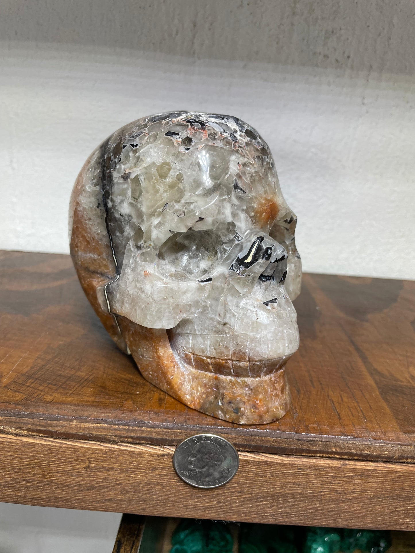 XL Mosaic Chalcedony Skull