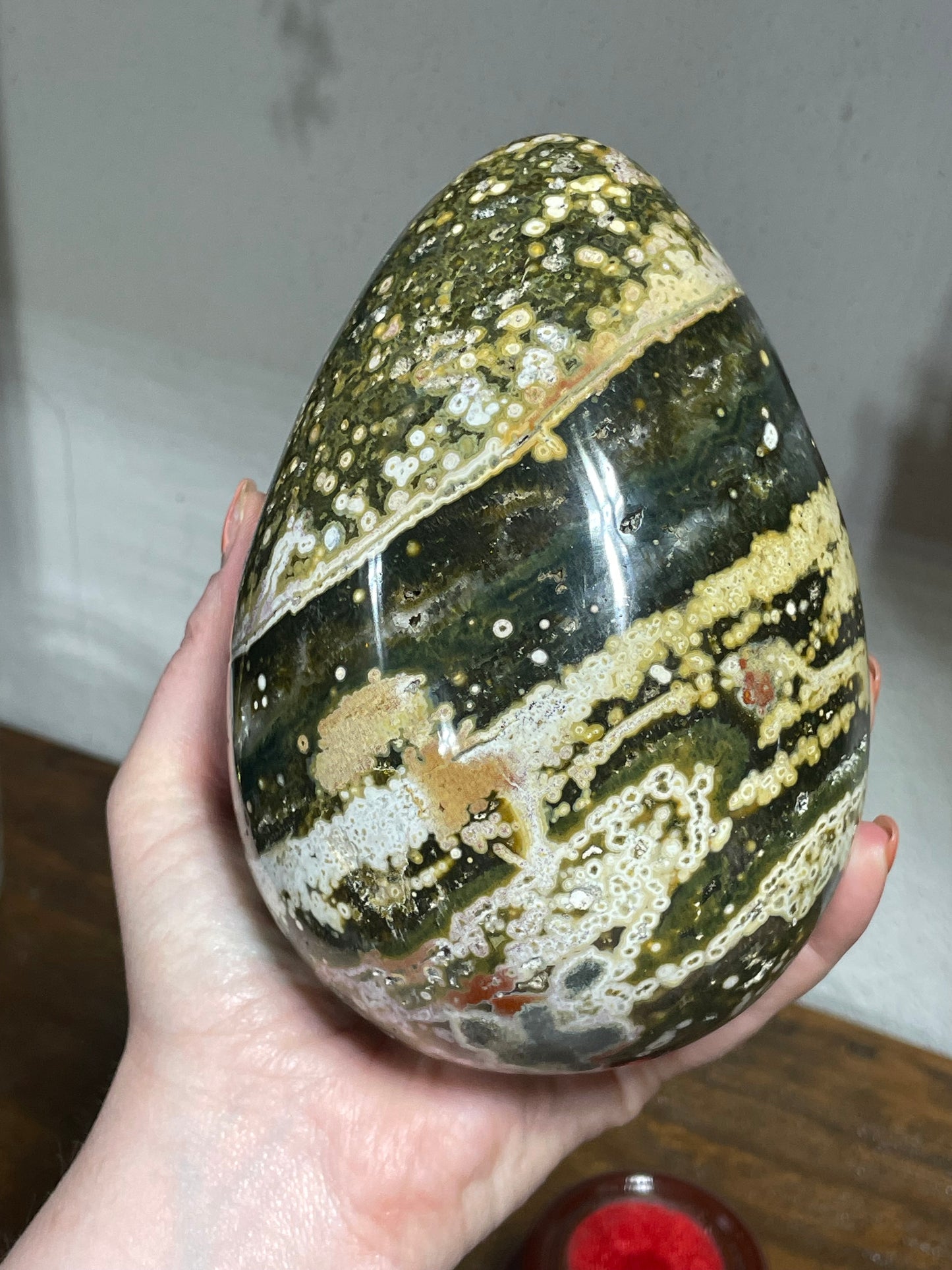 Orbicular Ocean Jasper Egg