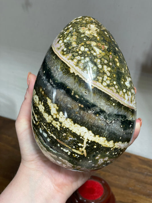 Orbicular Ocean Jasper Egg