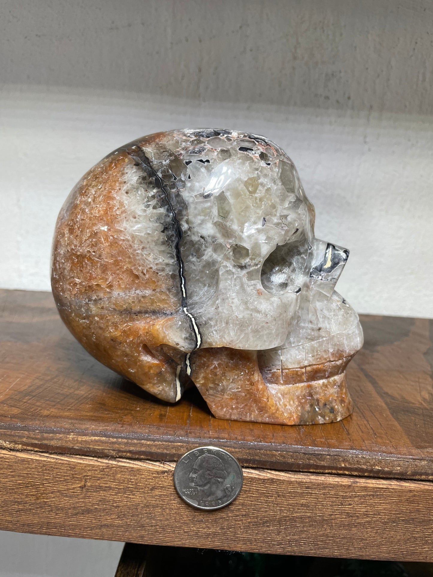 XL Mosaic Chalcedony Skull