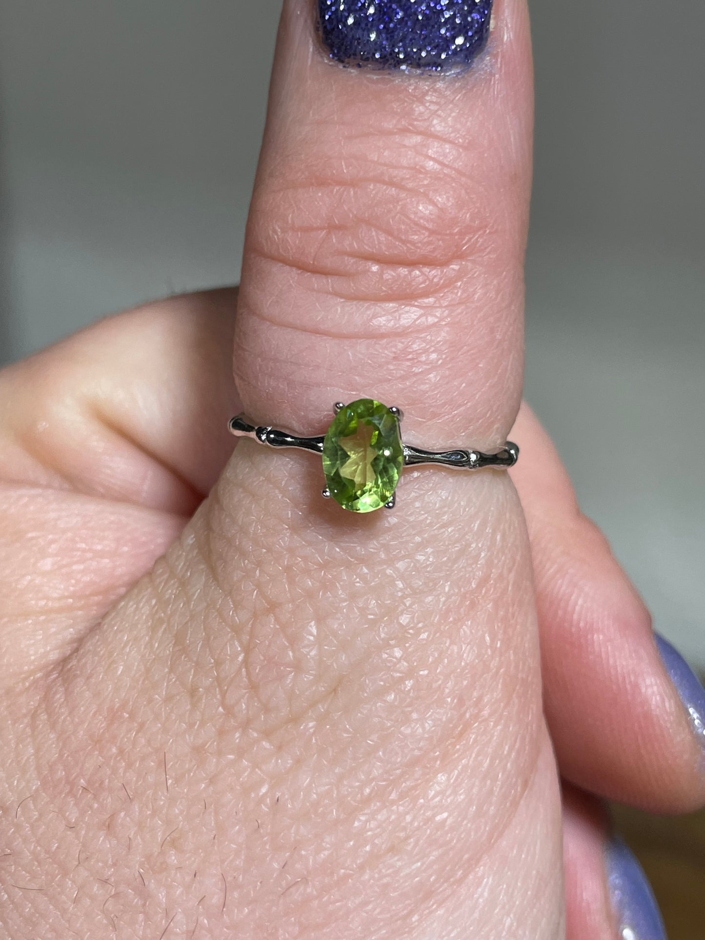 Peridot Ring Sterling Silver