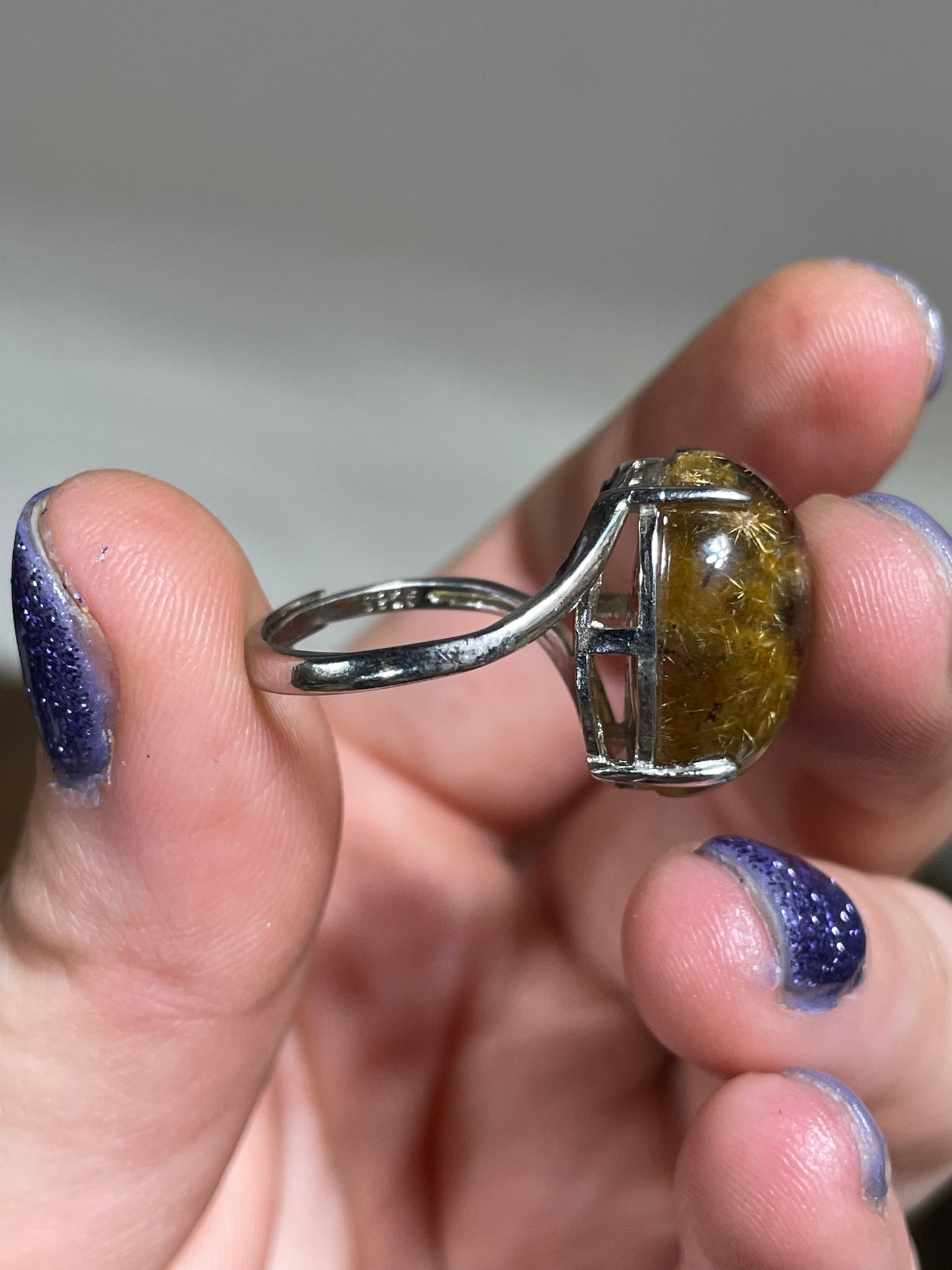 Golden Rutilated Quartz Ring