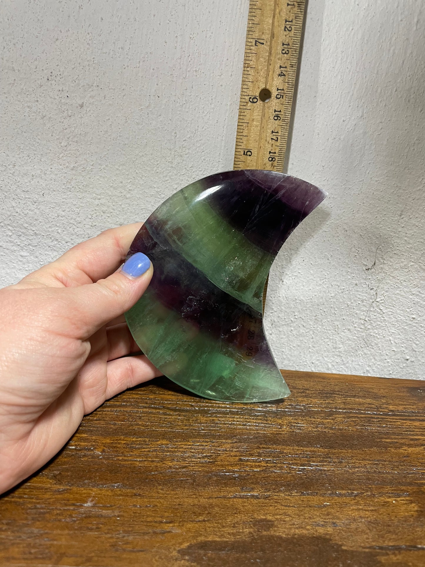 Large Rainbow Fluorite Moon