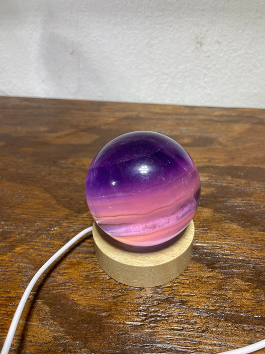 Indigo and Pink Fluorite Sphere