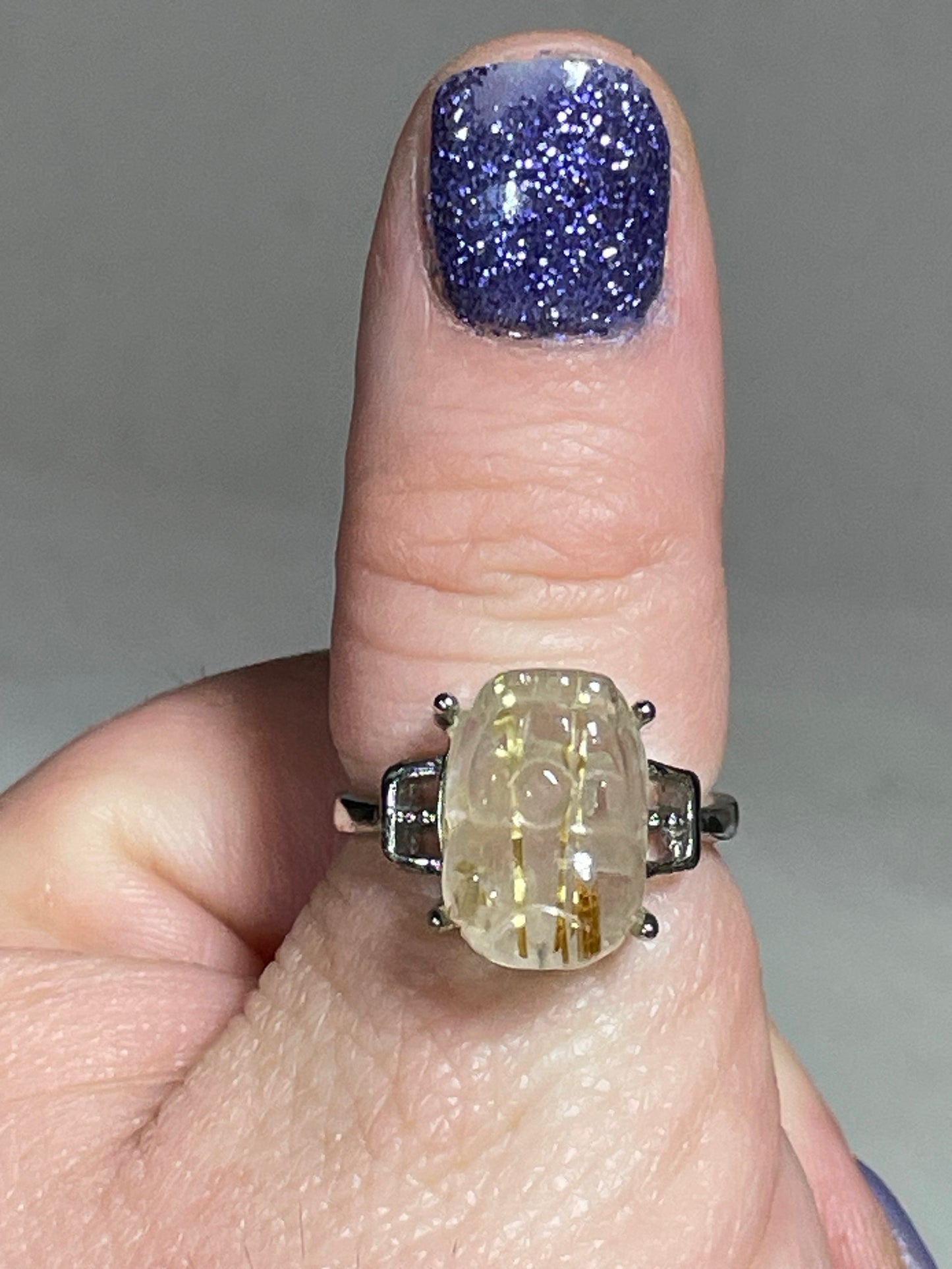 Golden Rutilated Quartz Pixiu Ring