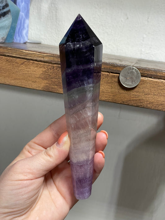 Purple Fluorite Wand on Stand